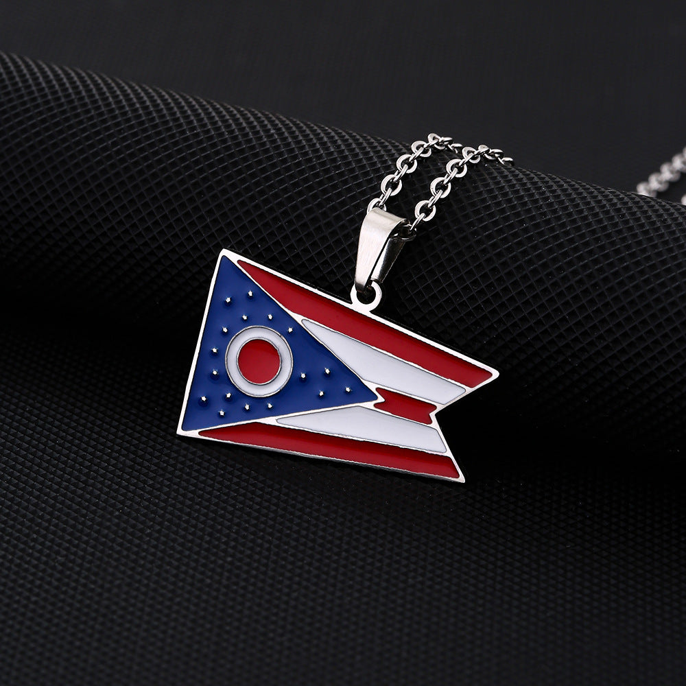 Collana vintage bohémien geometrica in acciaio inossidabile con finitura smaltata unisex, catena maglione regolabile