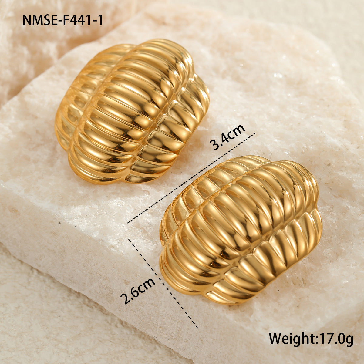 Pendientes de botón geométricos minimalistas de acero inoxidable con acabado chapado para mujer