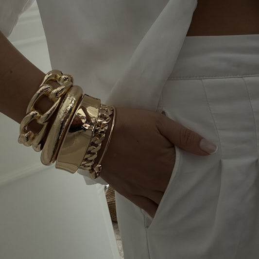 Pulsera geométrica de aleación chapada a la moda