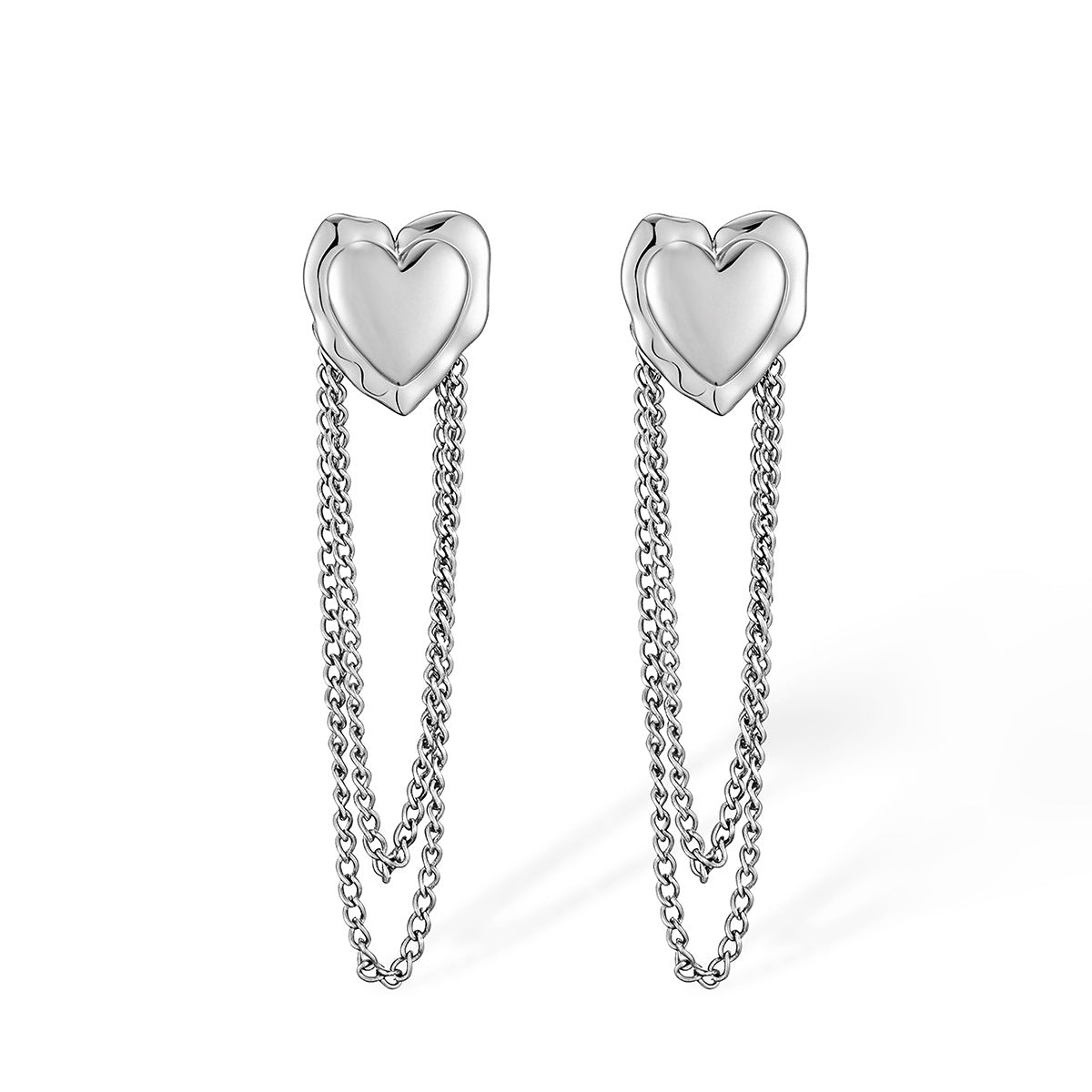 Minimalist 18K Gold Plated Geometric Stainless Steel Tassel Earrings for Women