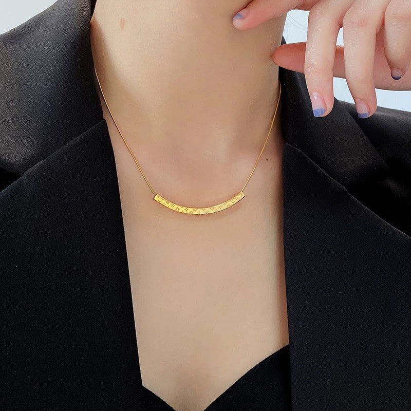 Minimalist U-Shape Titanium Steel Plated Necklace for Women