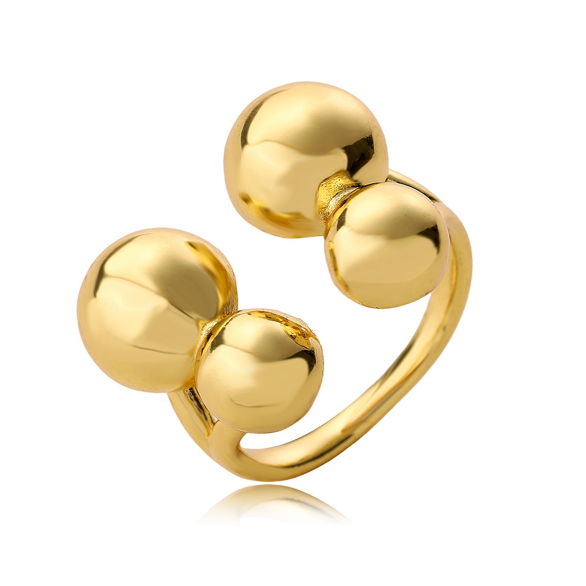 Minimalist Irregular Geometric Open Ring for Women in Copper with Plated Finish