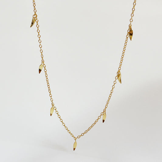 Minimalist Sweet Geometric Braided 925 Sterling Silver Necklace with Tassel Pendant on Ball Chain 18K Gold Plated