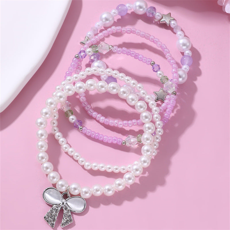 Pulsera de resina con colgante de cereza hecha a mano para niñas, diseño de estrella estilo princesa