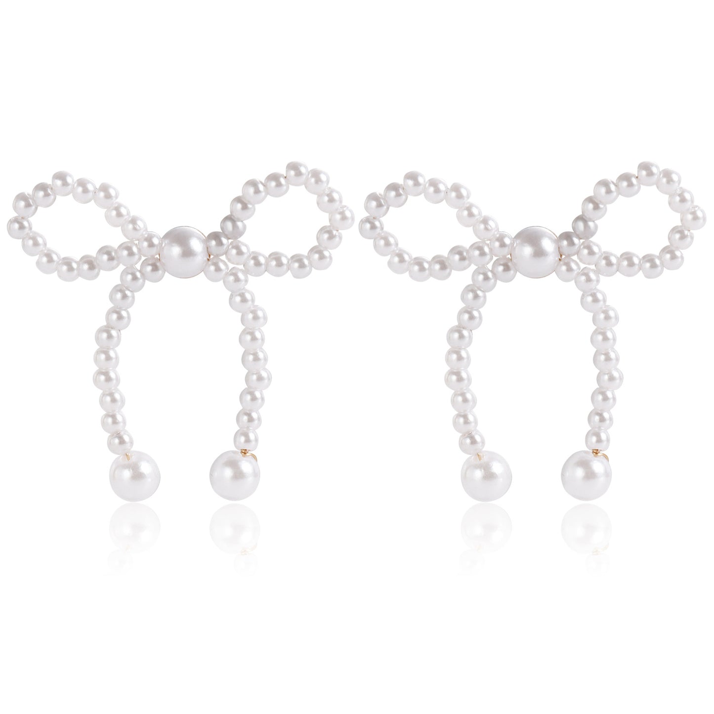 Pendientes Vintage Tejidos a Mano con Forma de Lazo Estilo Perla para Mujer con Acabado Chapado