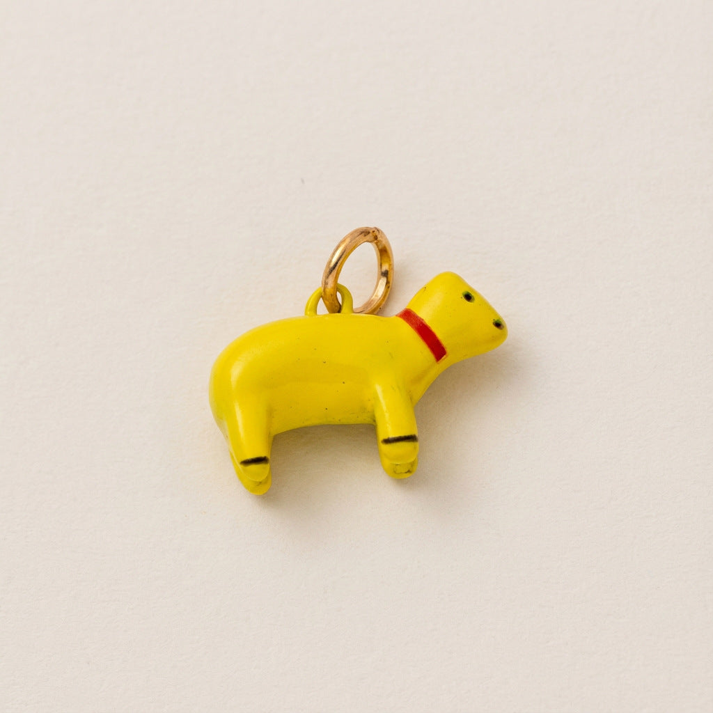 Vintage Gold Plated Brass Animal Charm Bar for DIY Jewelry Making