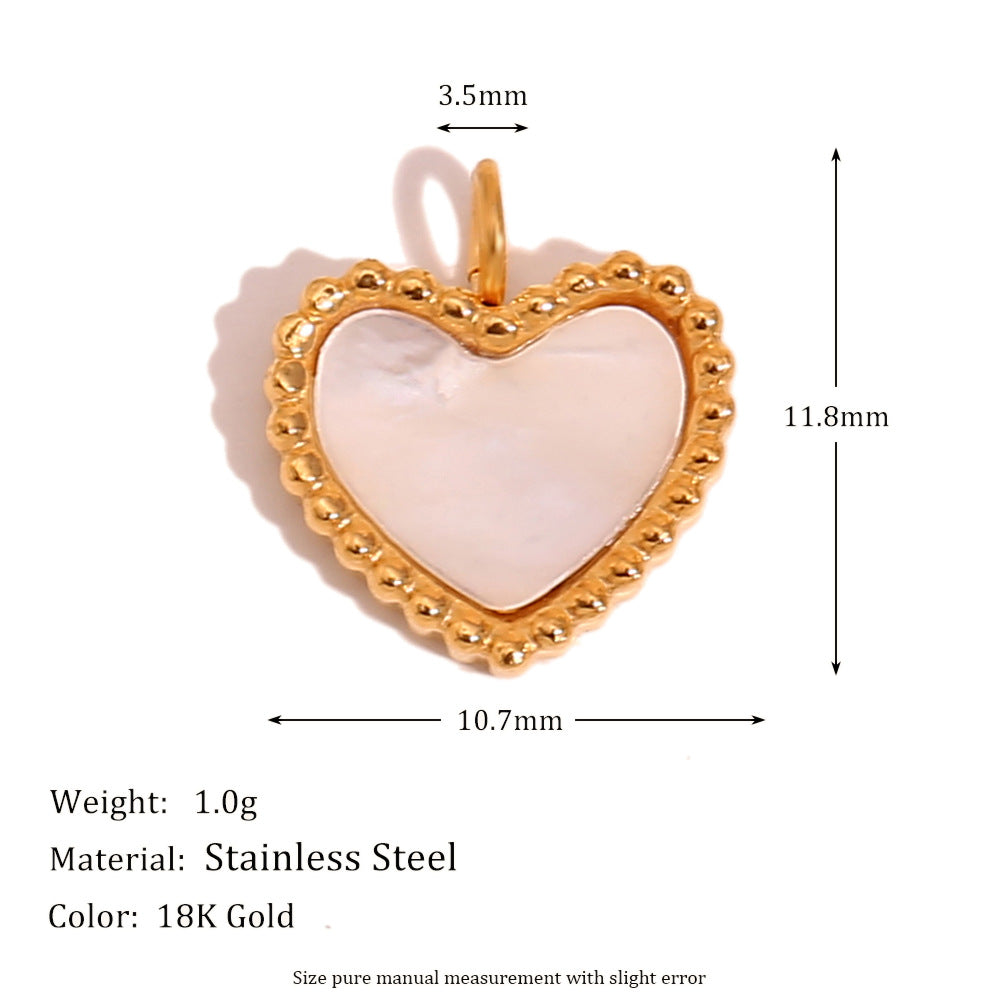 Colgante Corazón Flor Plana Aguacate Geométrico para Mujer de Acero Inoxidable Enchapado en Oro de 18K Accesorio de Moda