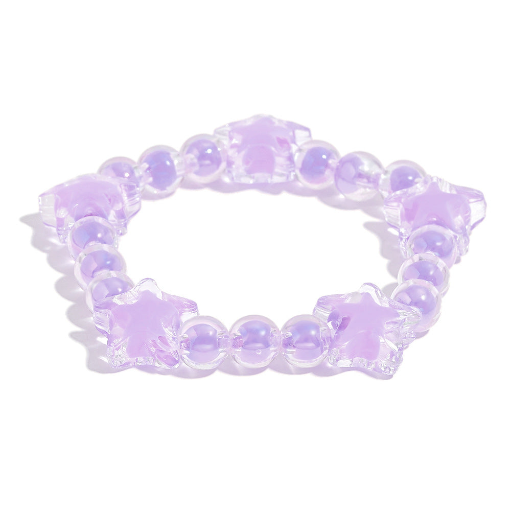 Minimalist Star-Shaped Acrylic Bracelet in Jelly Colors Geometric Fashion Accessory for Women