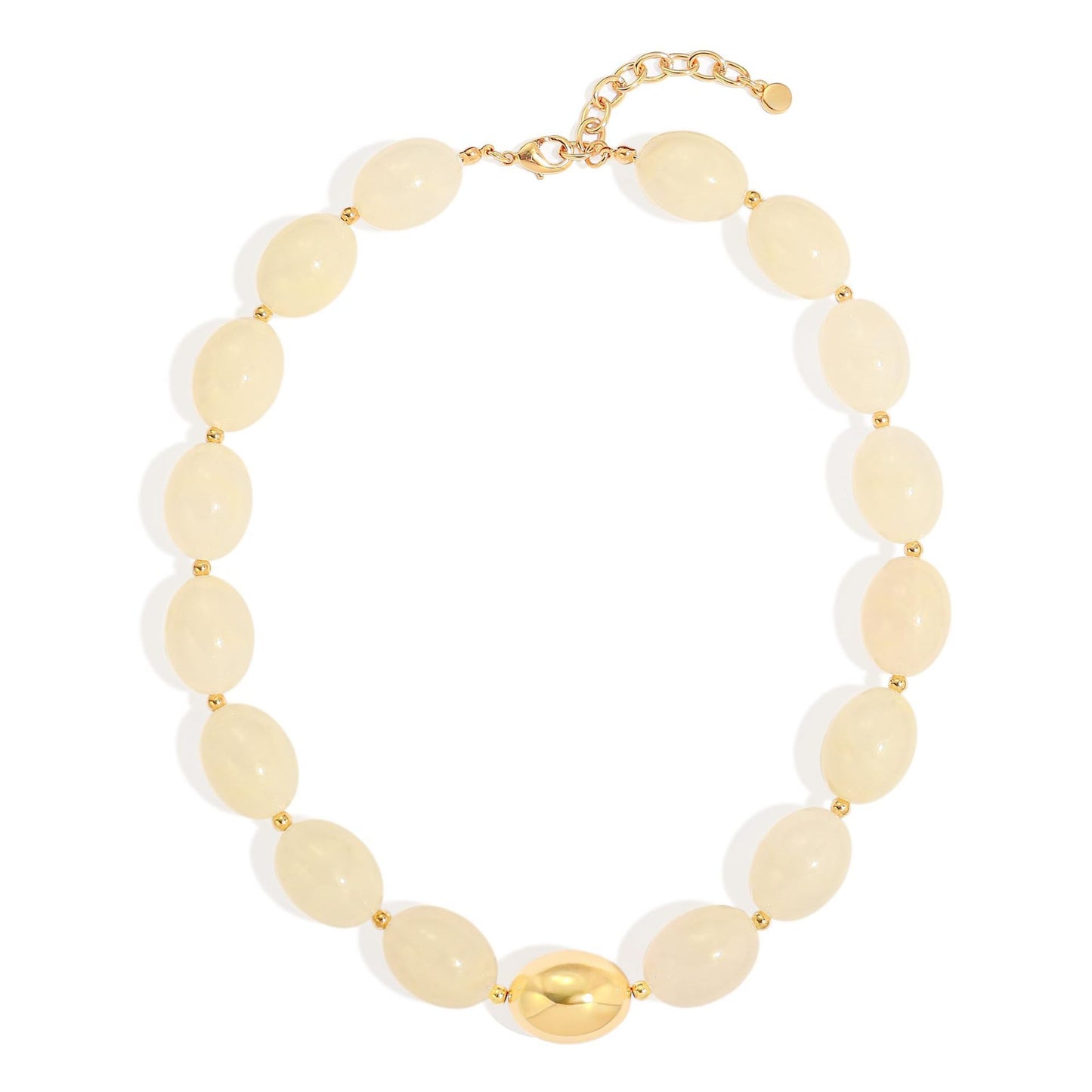 Bohemian Minimalist Geometric Resin Beaded Necklace for Women Casual Cable Chain Choker