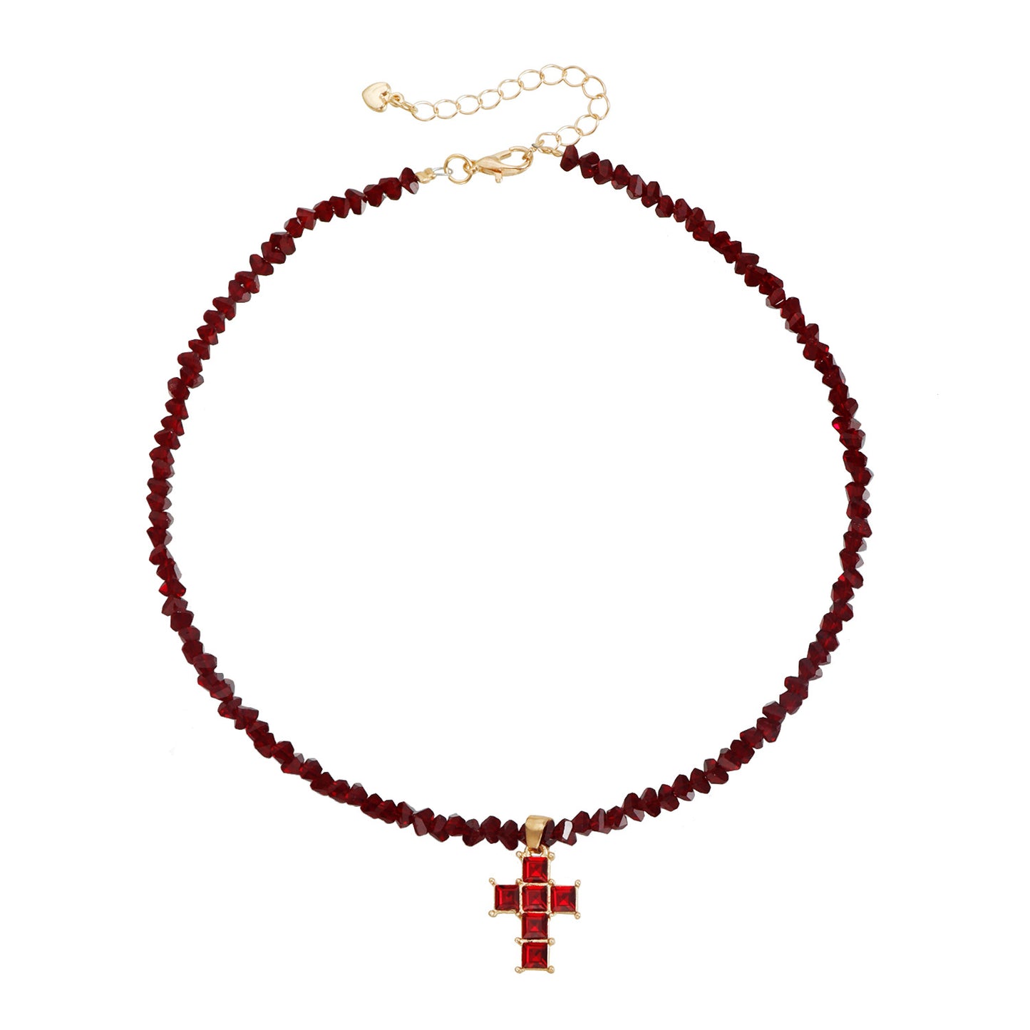 Fashion Triangle Cross Crystal Inlay Alloy Necklace for Women