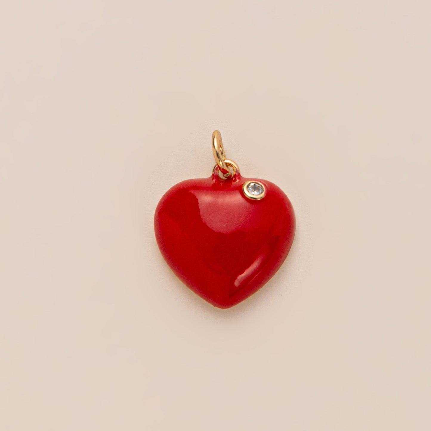 Fashion Heart Shaped Brass Pendant with Cubic Zirconia Inlay Drip Oil Plated Charm Bar for DIY Jewelry