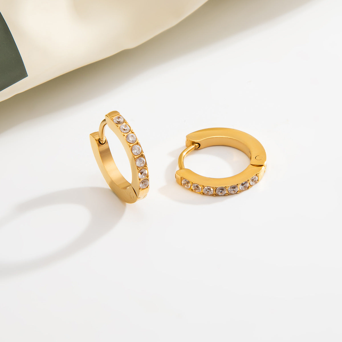 Luxury Elegant Teardrop Geometric PVD Stainless Steel Cubic Zirconia Earrings for Women