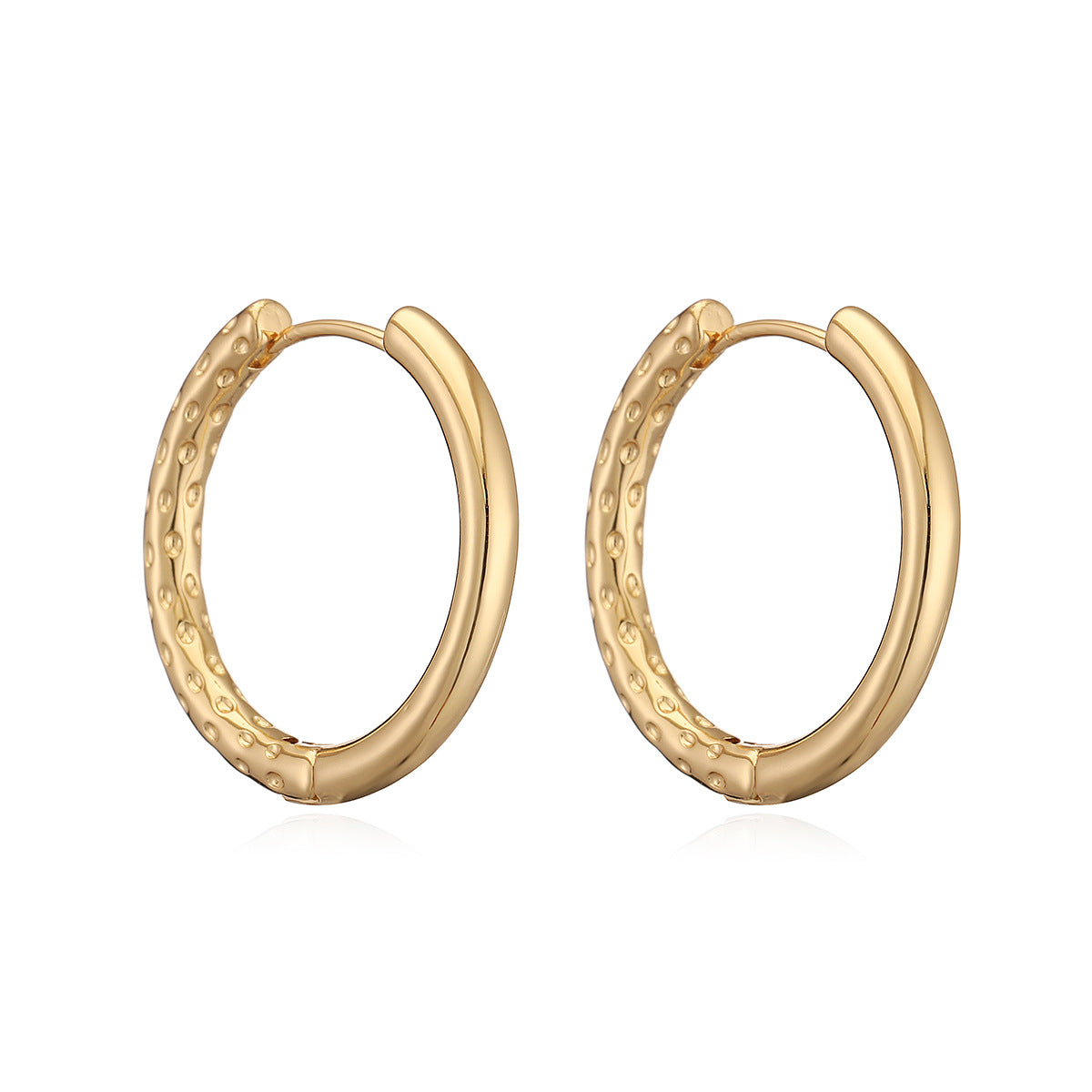Orecchini a Cerchio Geometrici Minimalisti in Rame Placcati Oro 18K da Donna