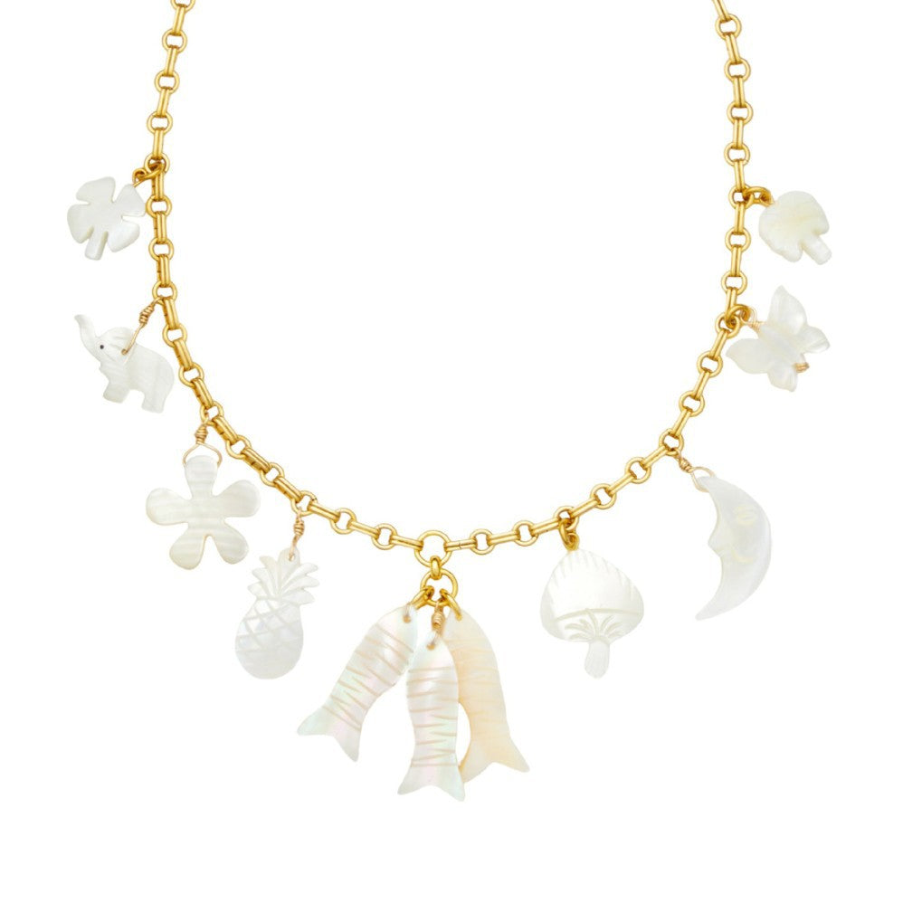 Elegant 18K Gold Plated Stainless Steel Floral Geometric Charm Bar with Cable Chain
