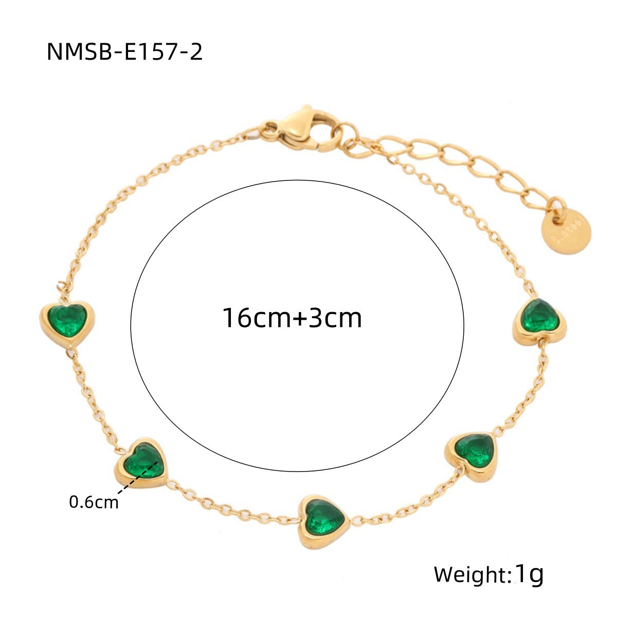 Fashionable Heart-Shaped Zirconia-Embellished Stainless Steel Bracelet for Women with Plated Finish Minimalist Luxury Style
