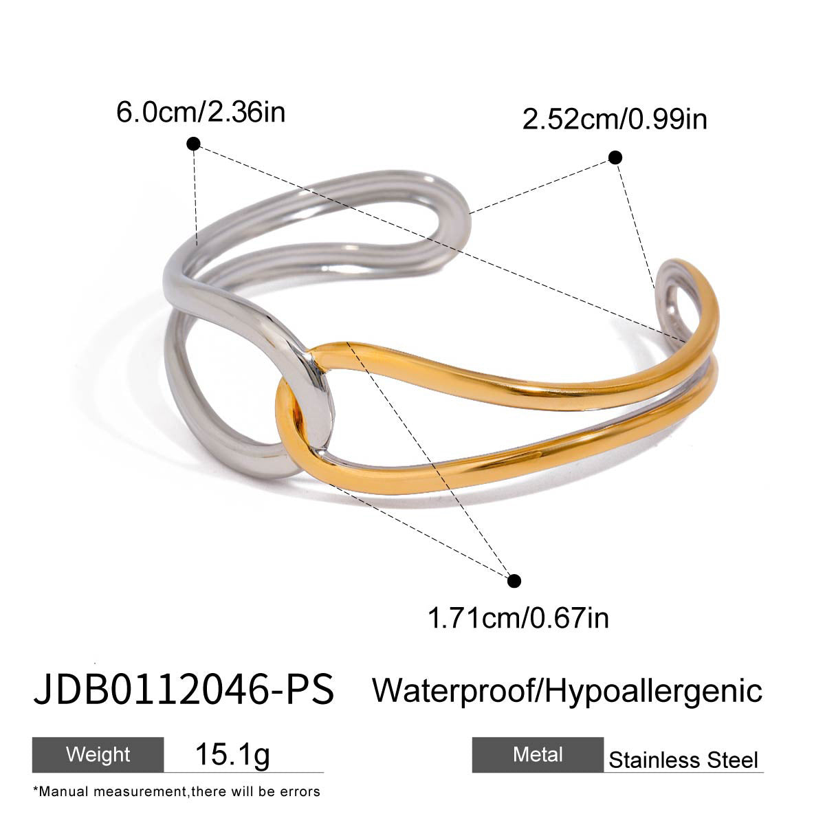 Pulsera de Acero Inoxidable Geométrica Bañada para Mujer con Estética Minimalista de Lujo