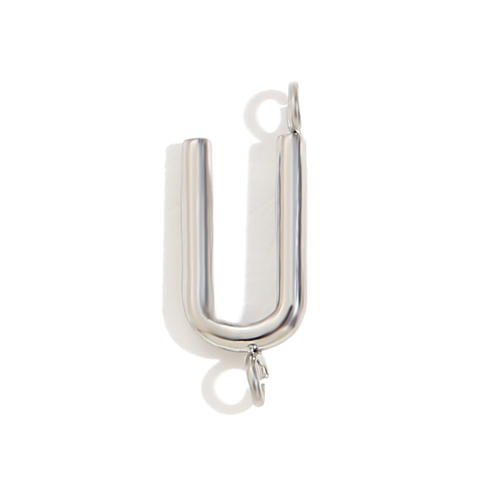 Minimalist 18K Gold Plated Stainless Steel Letter Charm Bar