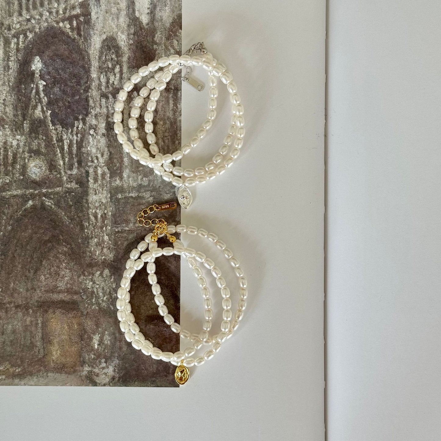 Collana pendente con perla tessuta e cristalli a forma di regina, in argento sterling 925, motivo geometrico, dolce e naturale