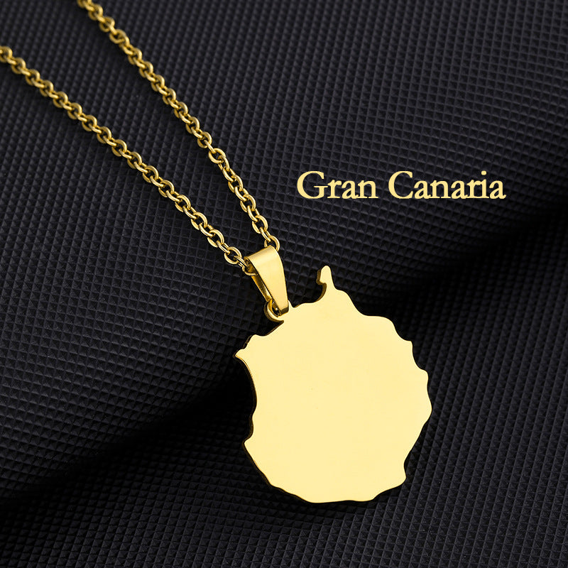 Collar con colgante geométrico de acero inoxidable con dije de acero de titanio y acabado galvanizado para uso unisex
