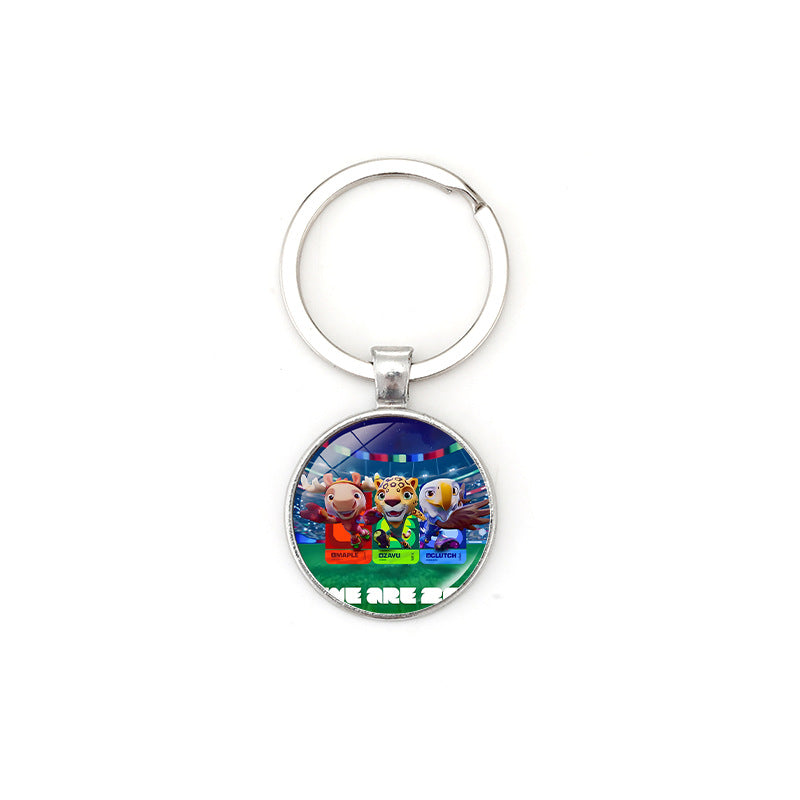 Alloy Keychain with Time Gem Pendant