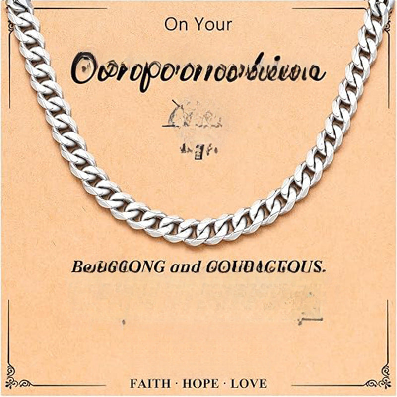 Streetwear Geometric Alloy Cuban Link Chain Necklace for Men