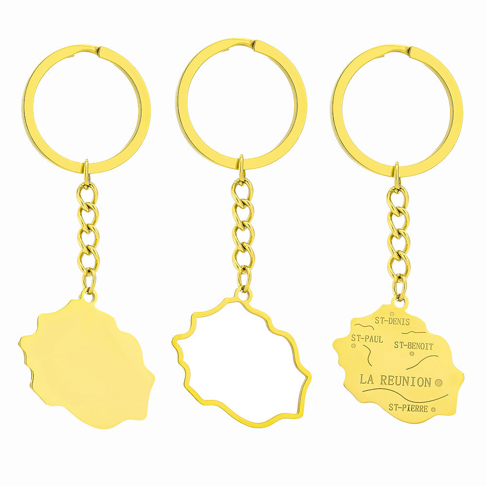 Portachiavi con Ciondolo a Cuore in Acciaio al Titanio Stile Etnico, Accessorio Decorativo per Uomo e Donna