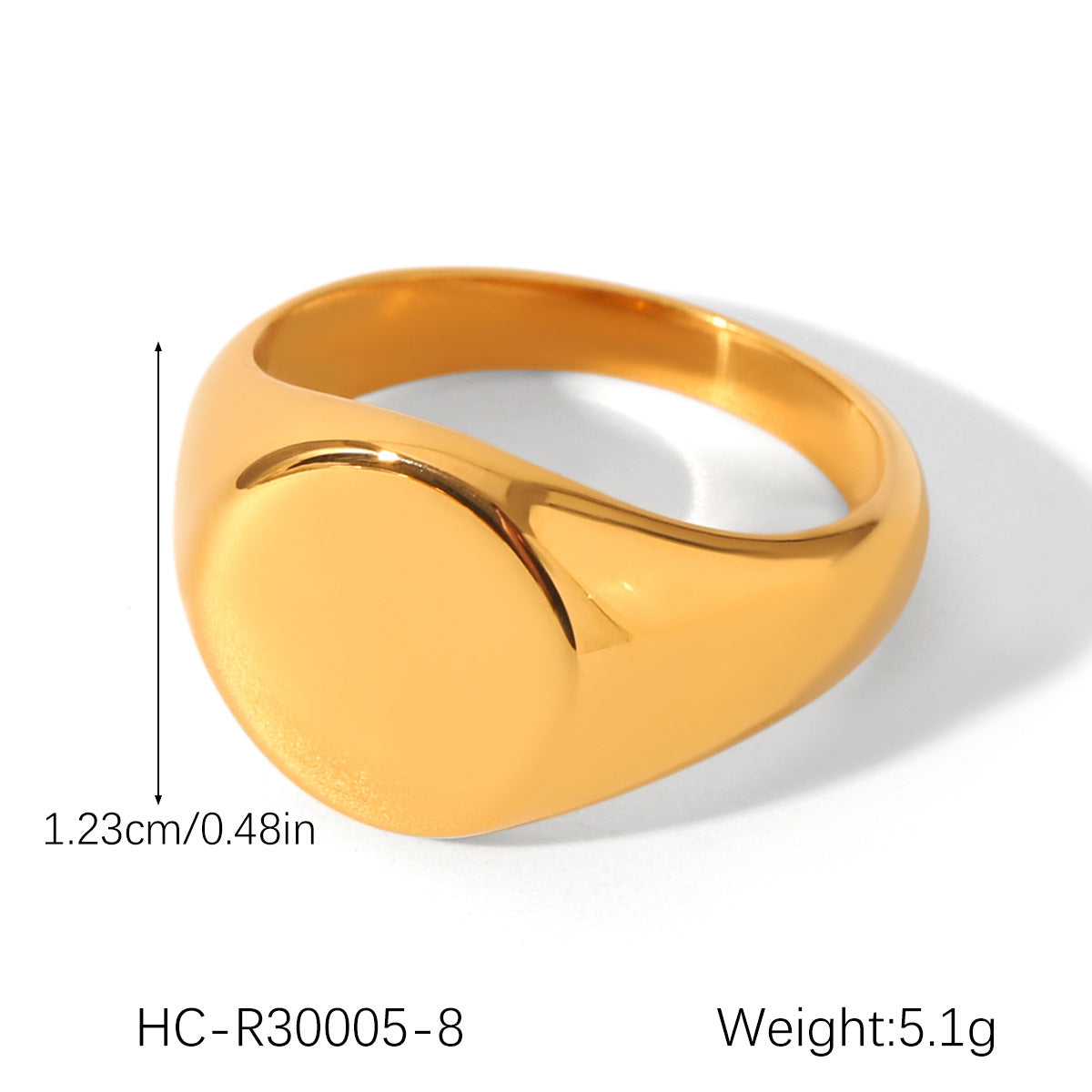 Minimalist Geometric Stainless Steel Ring for Women with 18K Gold Plating Titanium Steel Finish