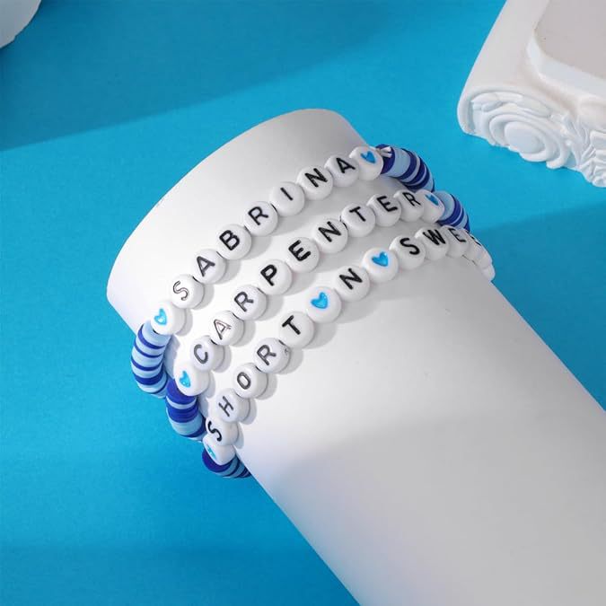 Sweet Geometric Letter Resin Bracelet with Pearl Inlay Unisex Handmade Jewelry