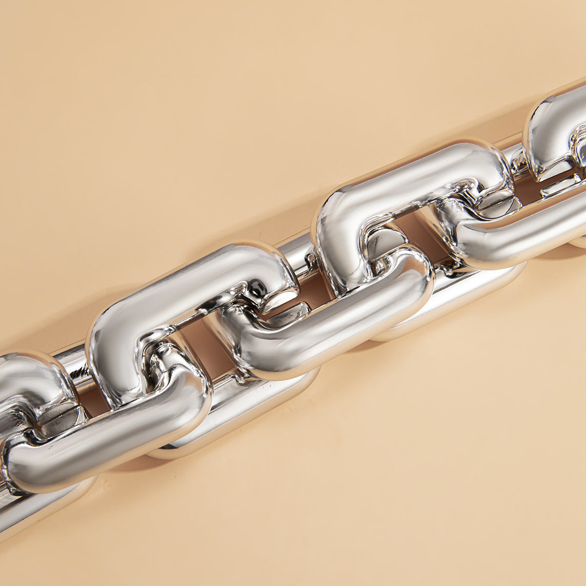 Minimalist Edgy Geometric Hollow Square Chunky Chain Bracelet for Women