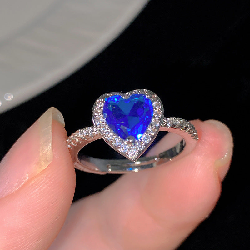 Minimalist Sweet Colorful Crown Flower Bow Teardrop Brass Ring with Cubic Zirconia Inlay for Women