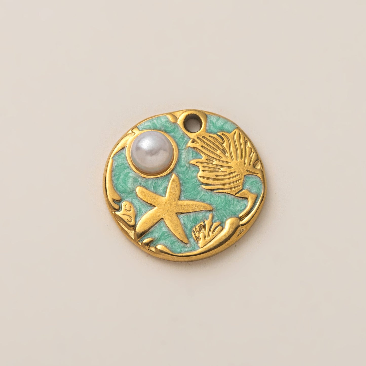 Vintage PVD 18K Gold Plated Stainless Steel Butterfly Geometric Charm Bar
