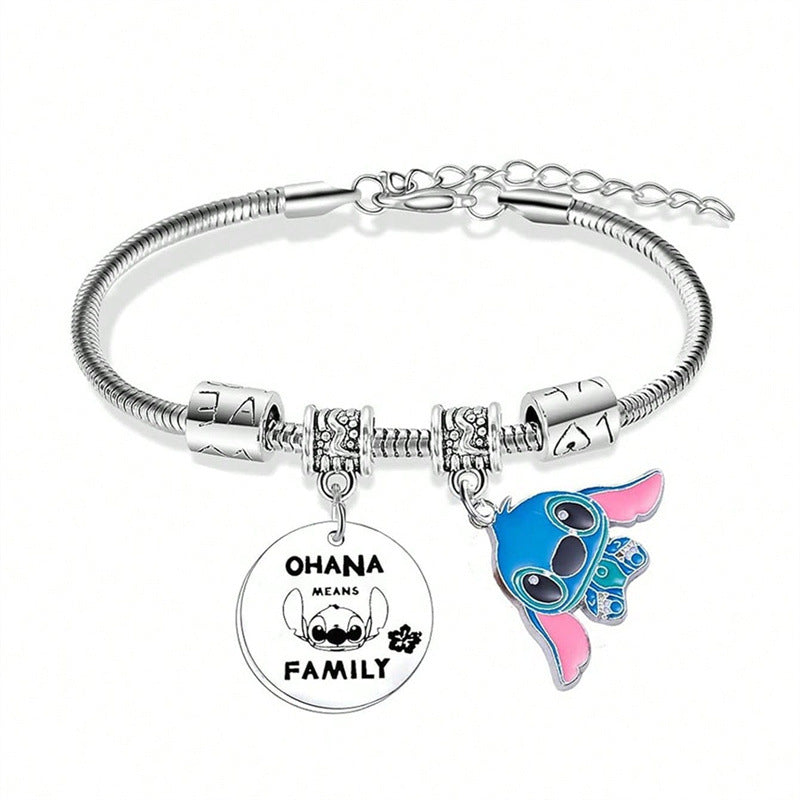 Braccialetto in resina plastica a forma di stella con personaggio dei cartoni animati per ragazze ispirato al regalo di compleanno della Principessa Anna
