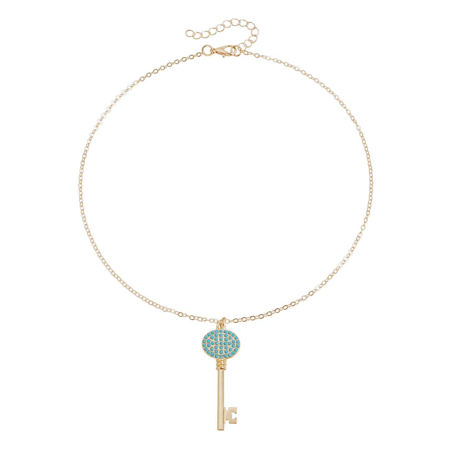 Vintage Geometric Tree of Life Alloy Necklace with Turquoise Inlay Plated Finish