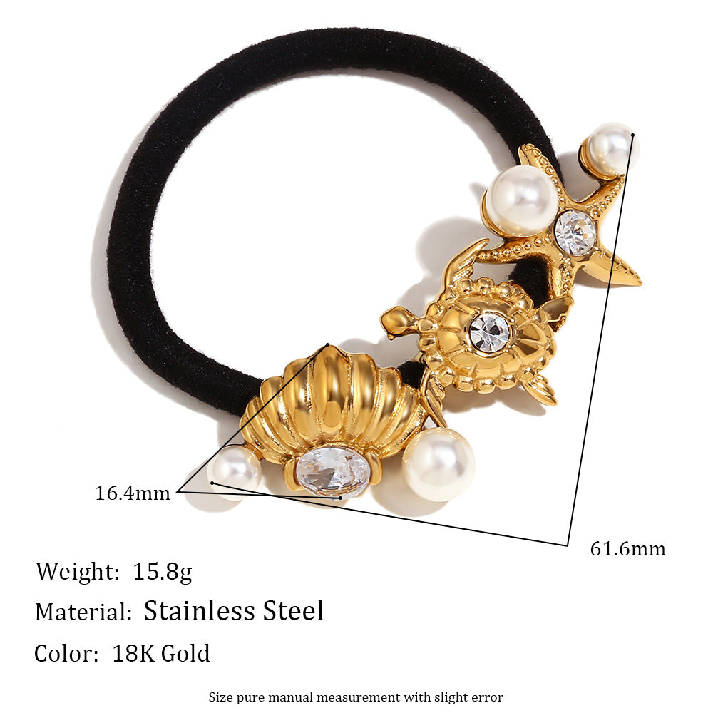 Vintage Butterfly Wing Hair Tie for Women Made of Stainless Steel with 18K Gold Plating