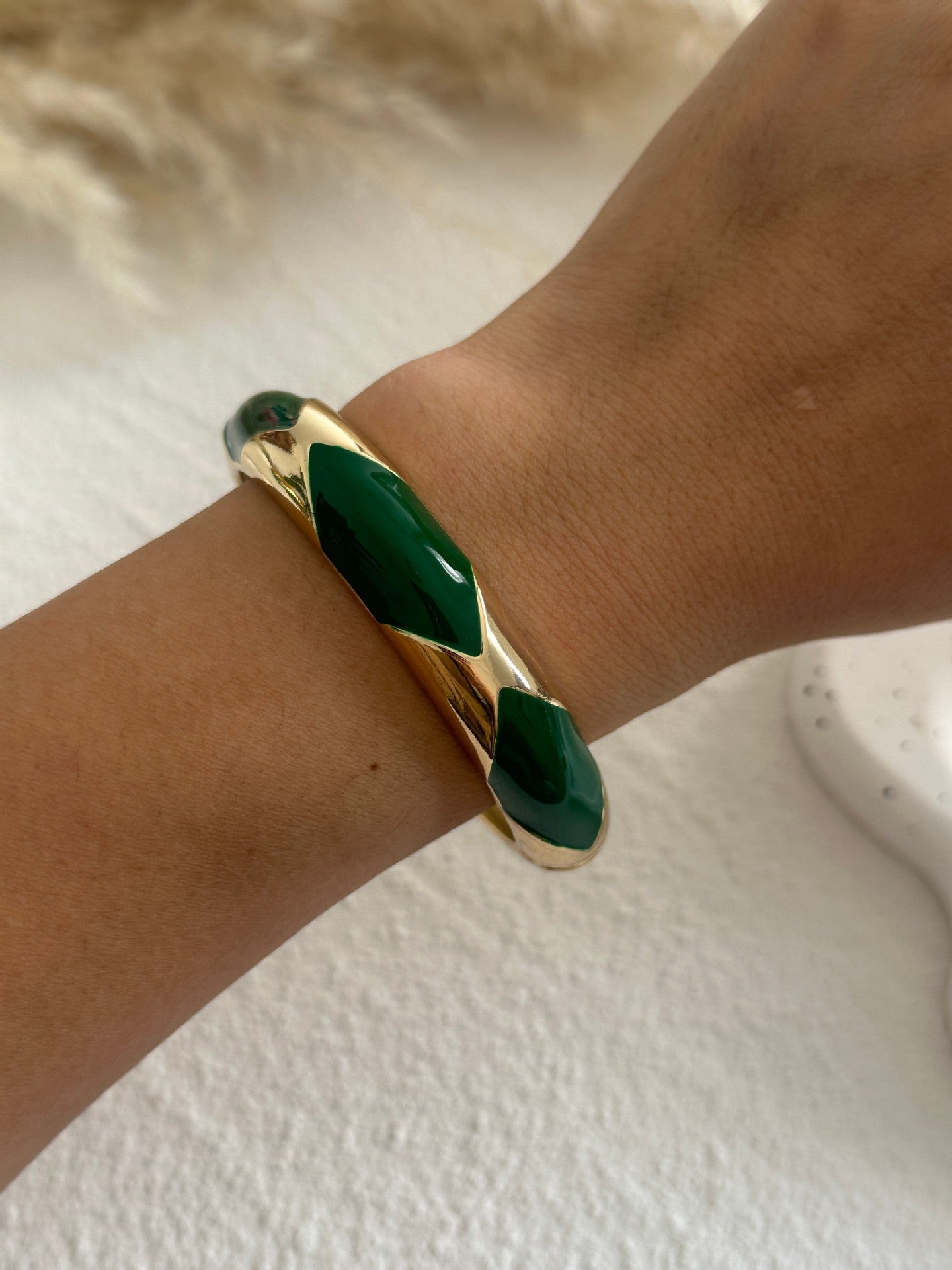Colorful Drip Oil Heart Geometric Grid Alloy Bracelet