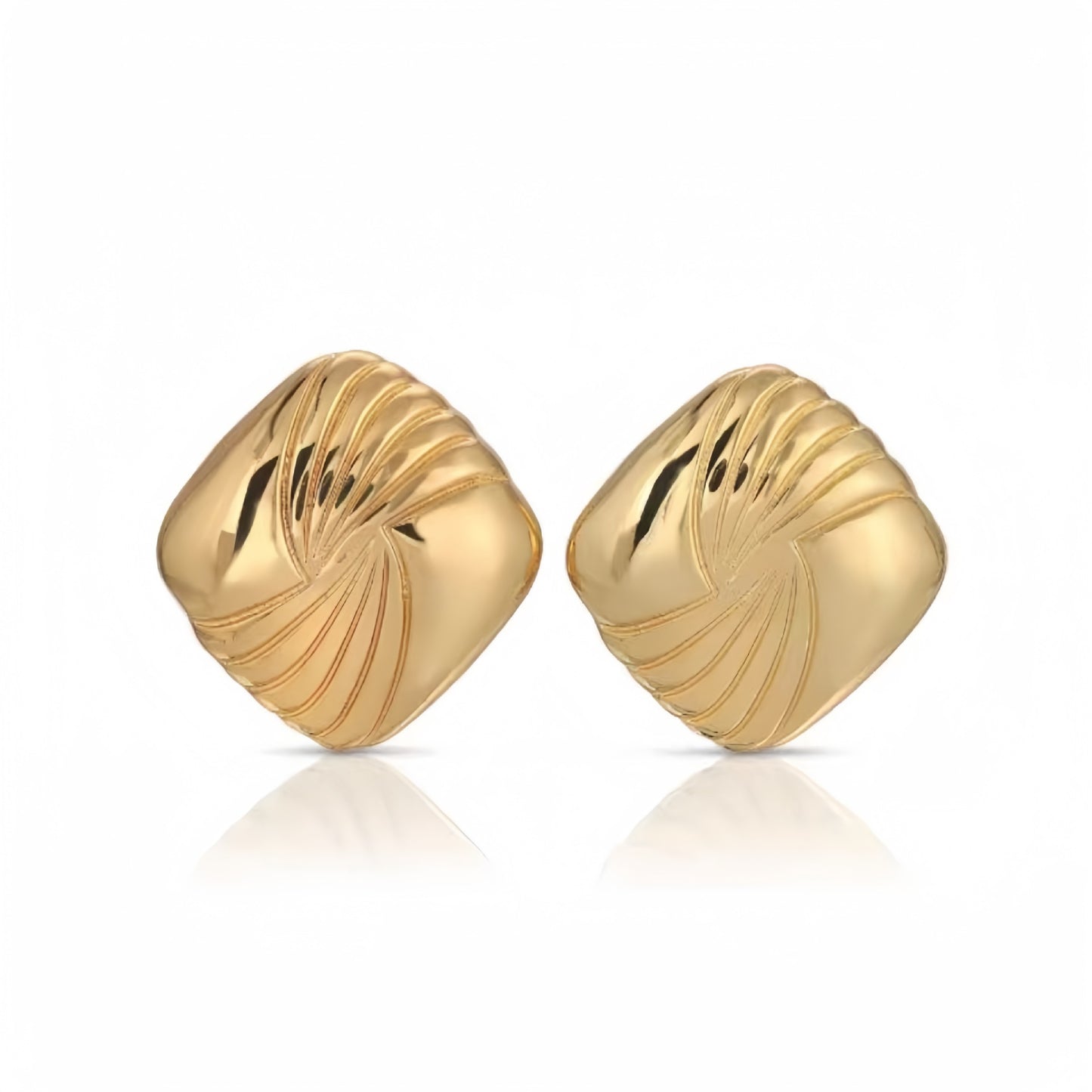 Pendientes de acero inoxidable bañados en titanio con forma de ala geométrica, diseño de moda y textura ondulada para mujer