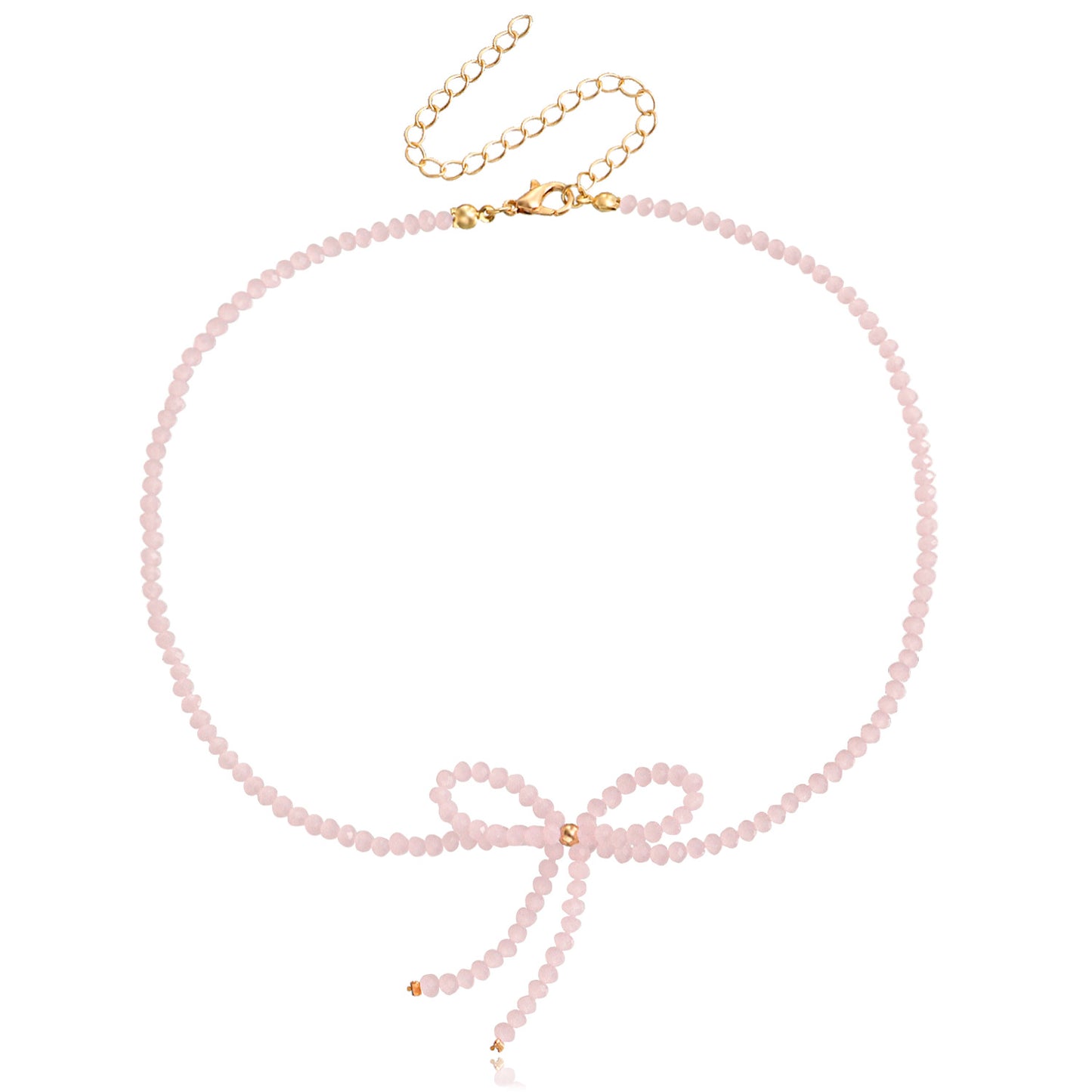 Vintage-Inspired Sweet Bowknot Choker Necklace for Women with Alloy Pendant and Geometric Design, Electroplated Finish