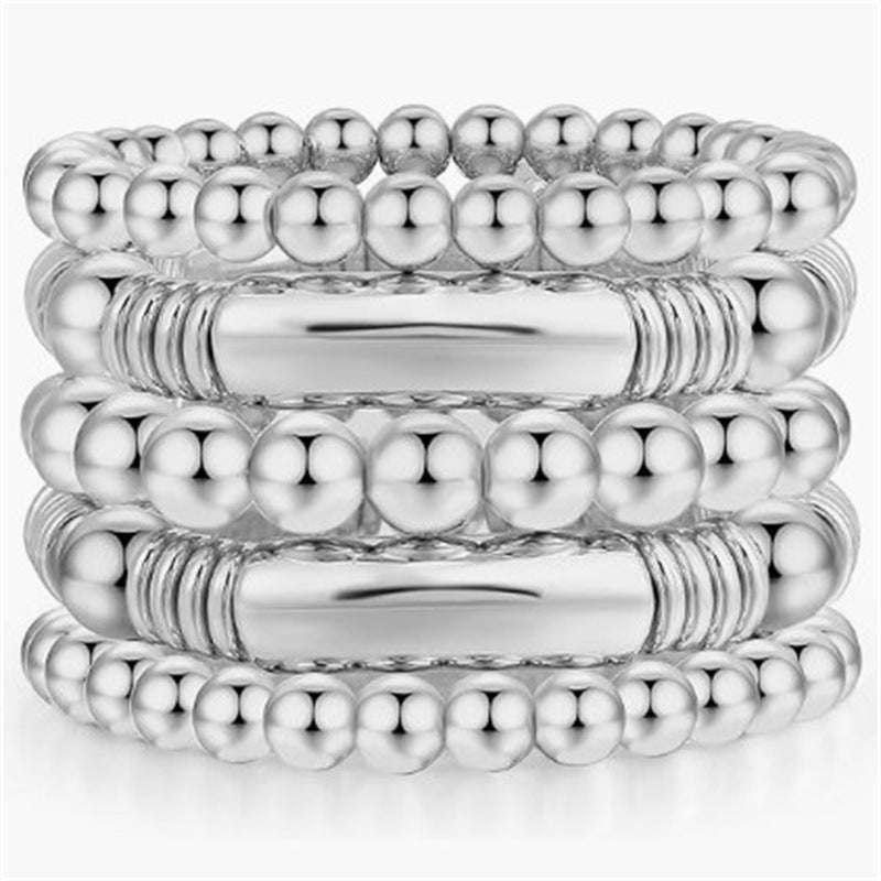 Bohemian Minimalist Gold Plated Round Bead Bracelet Unisex Geometric Ball Chain Bangle