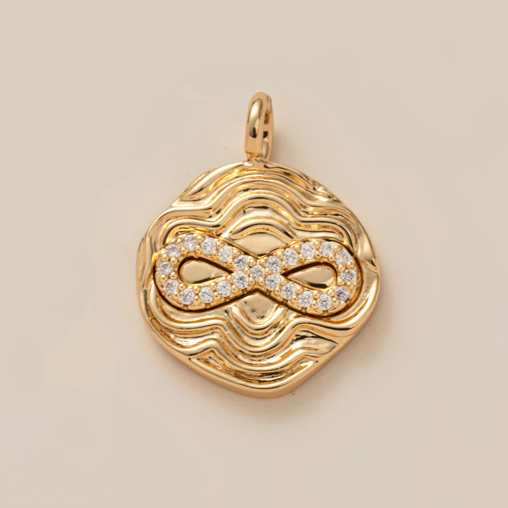 Minimalist Luxury 18K Gold Plated Brass Geometric Pendant Corn Chain Necklace Unisex