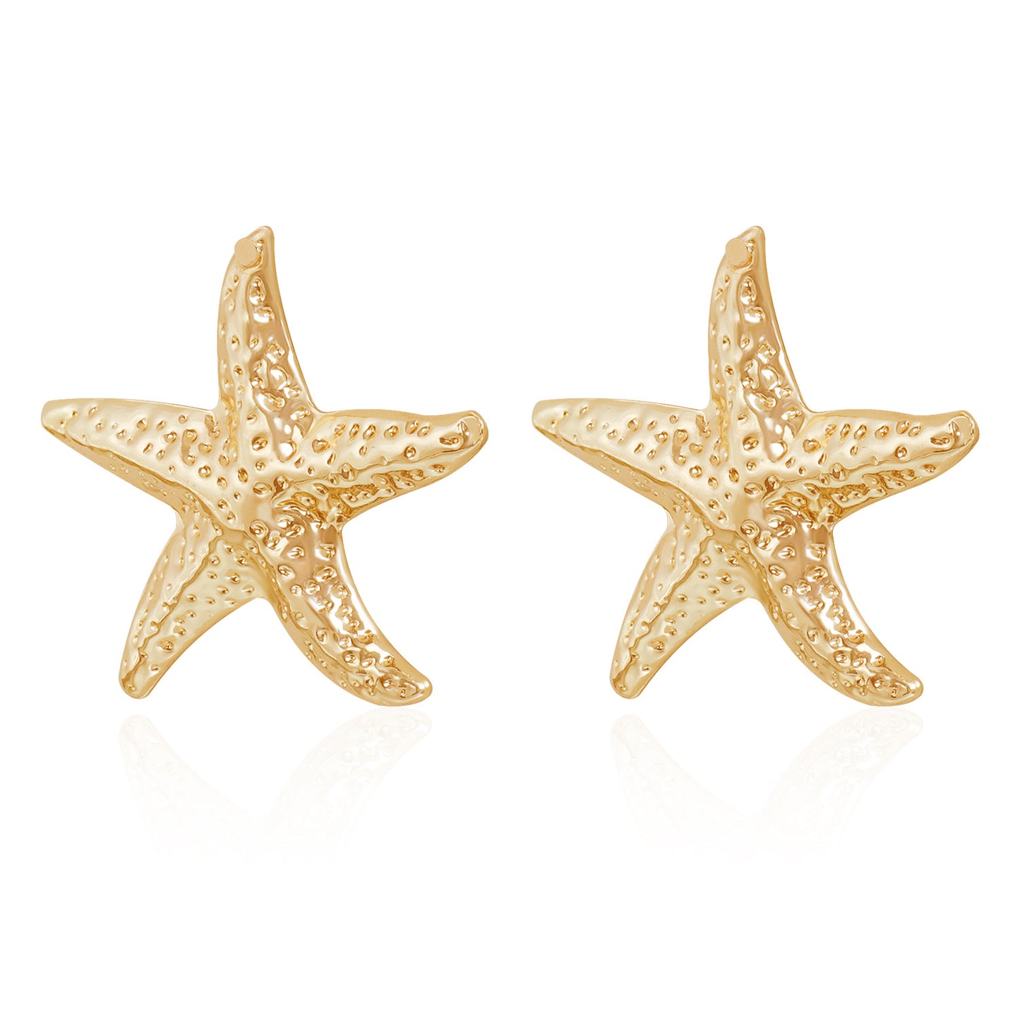 Collar con colgante de estrella de mar de moda en aleación con acabado galvanizado para mujer, diseño geométrico, estilo cadena de clavícula