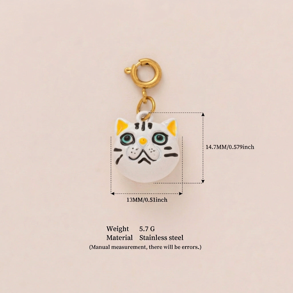 Vintage 18K Gold Plated Stainless Steel Animal Pendant Charm Bar for Women