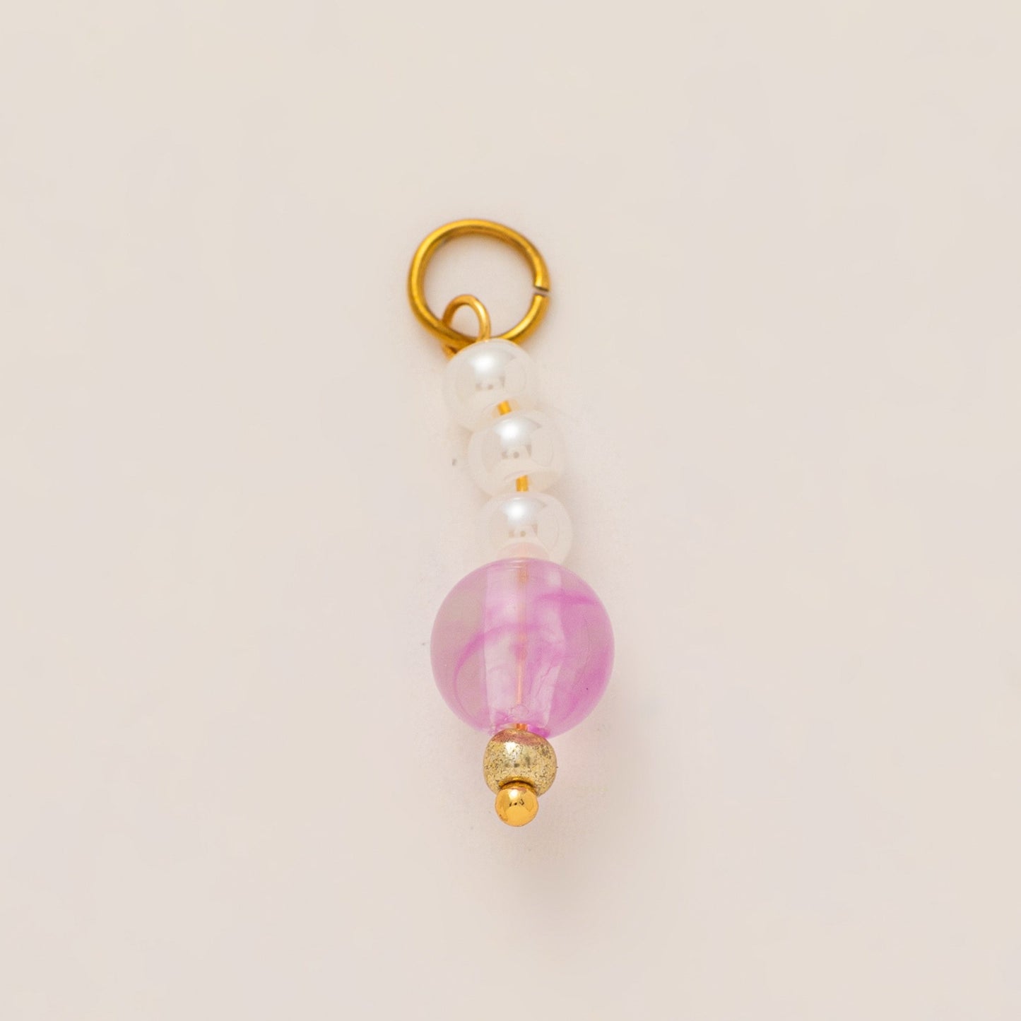 Sweet 18K Gold Plated Brass Floral DIY Charm Bar Bag Pendant Keychain