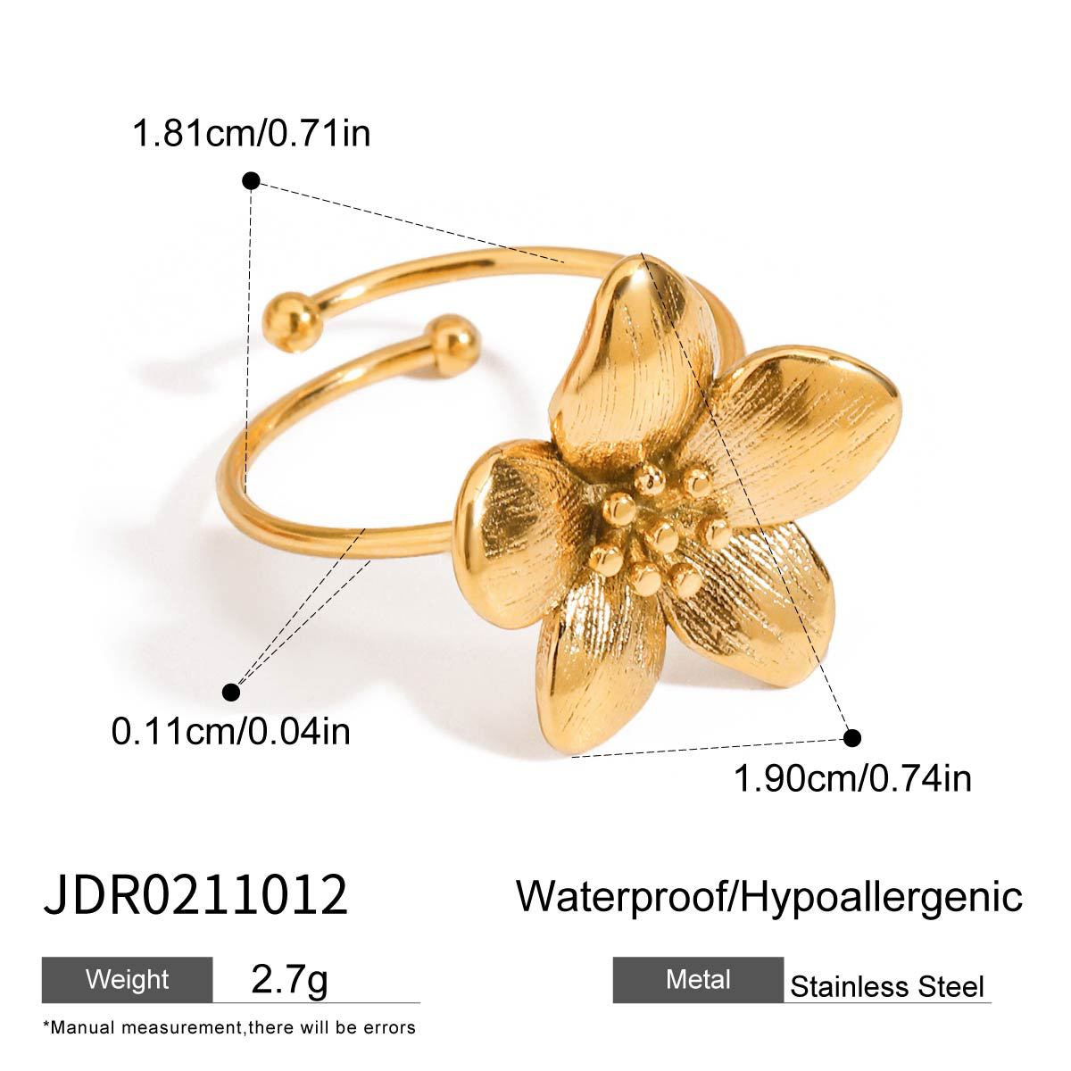 Elegante Anillo de Acero Inoxidable con Corazón Geométrico para Mujer