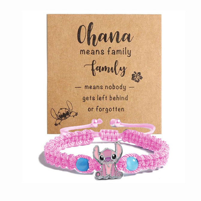 Bracciale Artigianale per Bambini con Ciondolo a Stella in Lega Ispirato al Cartone Animato della Principessa Anna