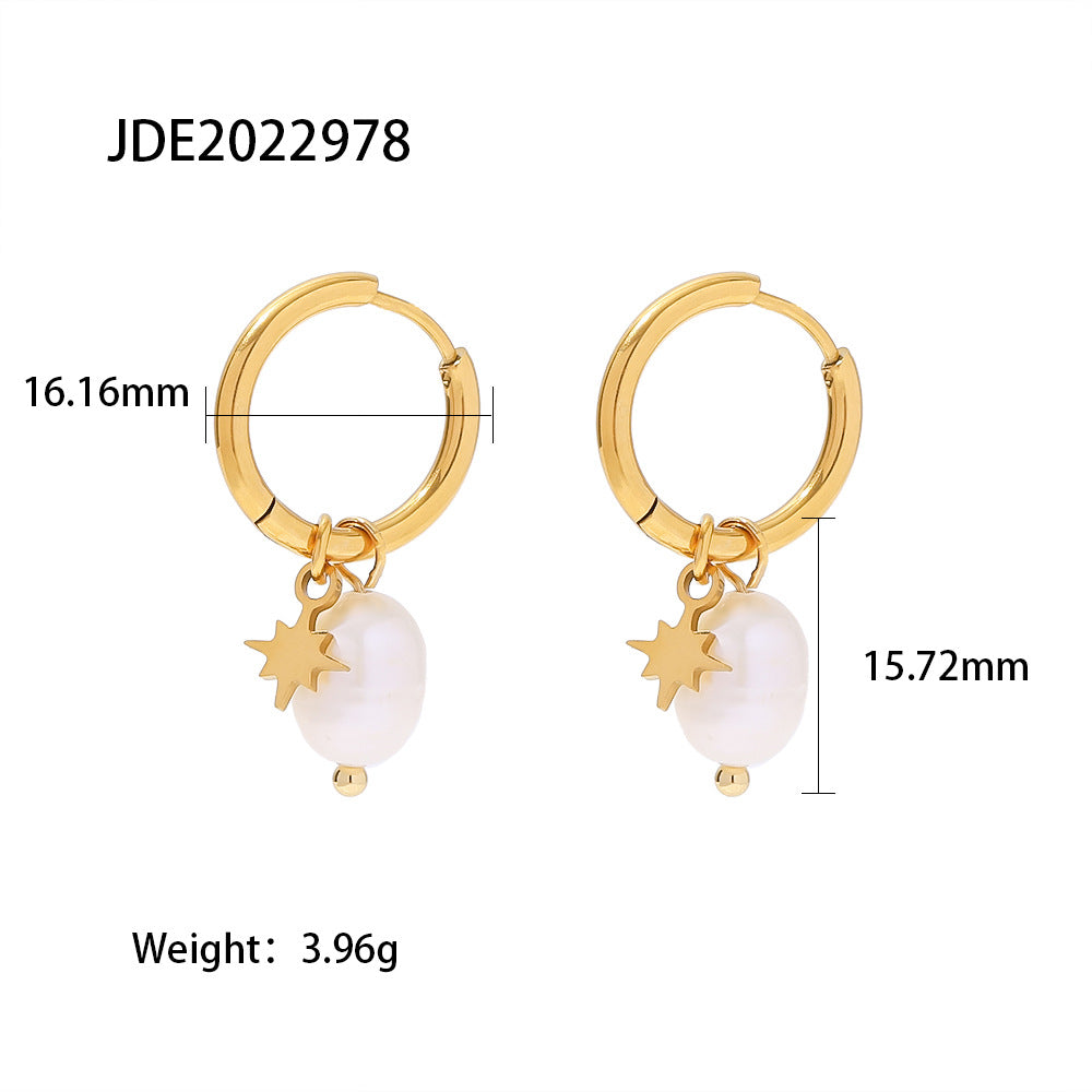 Pendientes de acero inoxidable con nudo de lazo geométrico de moda, chapados en oro de 18 quilates y circonitas