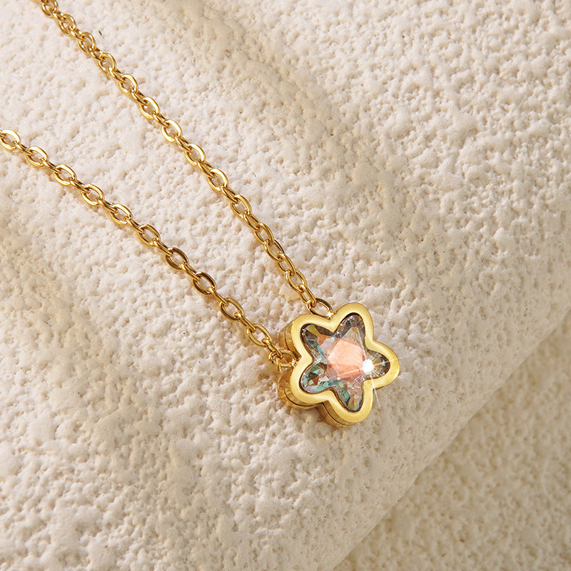 Minimalist Heart Teardrop Geometric Stainless Steel Plated Pendant Necklace for Women