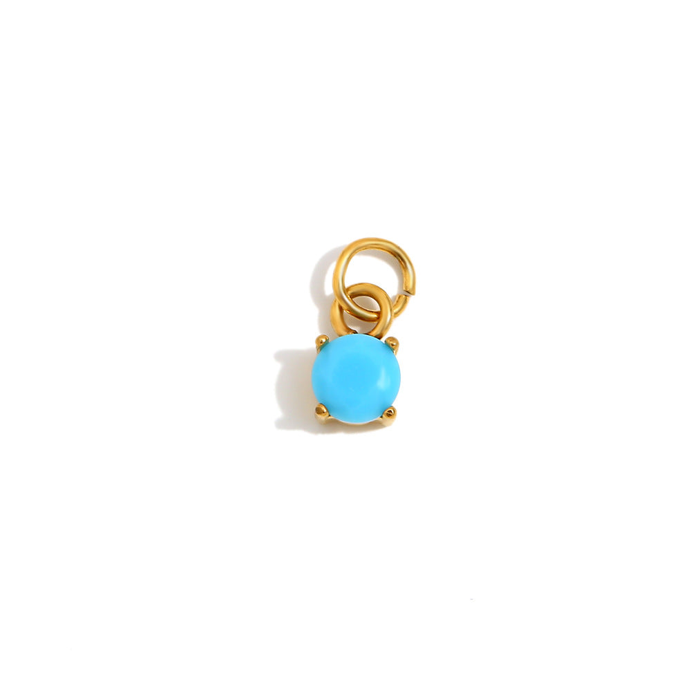 Ciondolo a Barra con Charms in Acciaio Inossidabile Geometrico Minimalista Placcato Oro 18K