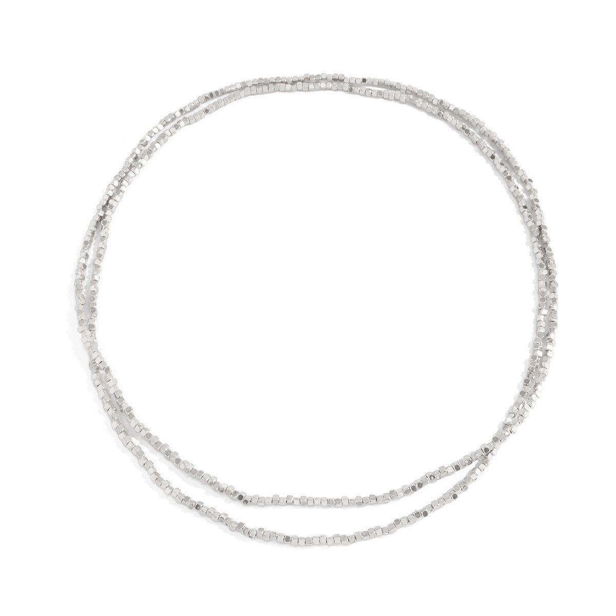 Hip-hop Polished Square Acrylic Double Layer Beaded Waist Chain for Women