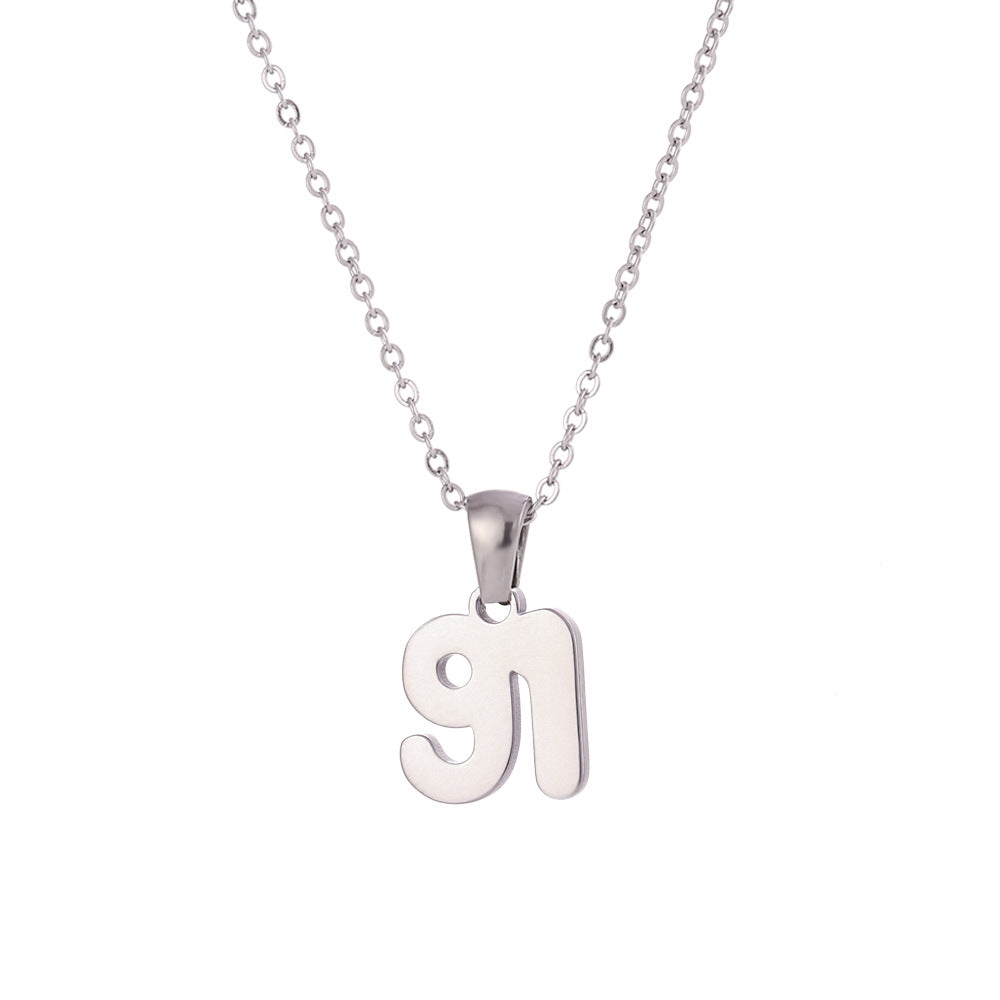 Minimalist Letter Pendant Necklace for Women Stainless Steel with 18K Gold Plating Classic Cut Design