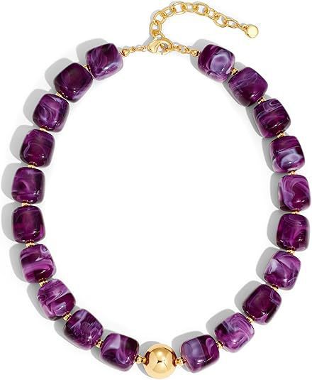 Luxury Heart Resin Pendant Acrylic Bead Necklace for Women